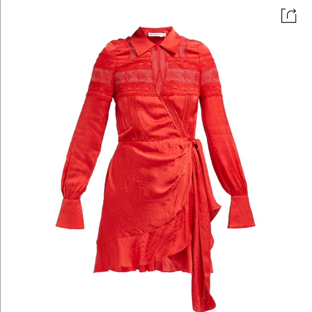 Self portrait red lace dress size European 6 US 2